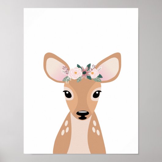 Poster Baby Deer Woodland Nursery Wall Art Imprimer (Devant)