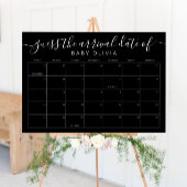 Poster Baby Due Date Calendar Sign Guess the BirthdayGame