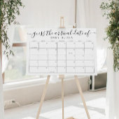 Poster Baby Due Date Calendar Sign Guess the BirthdayGame