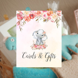 Poster Baby Elephant Cartes Baby showers Cadeaux