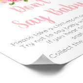 Poster Baby est en train de brasser rose florale Ne pas d (Coin)