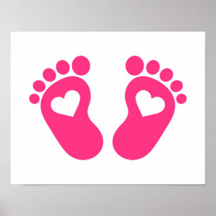 Poster Baby feet hearts