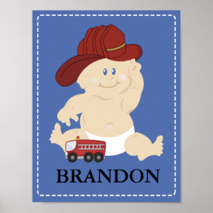 Poster Baby FIRE FIGHTER Nursery Room Art Imprimer Cadeau
