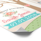 Poster Baby Fox Baby shower Thumbprint Guestbook (Coin)