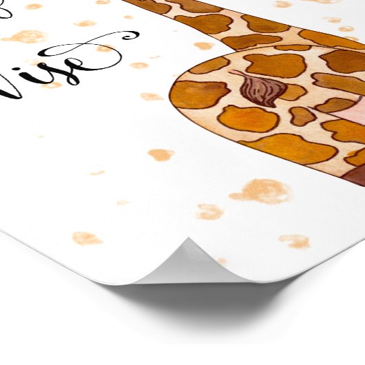 Poster Baby Giraffe Nursery Imprimer Croissance Sage mign (Coin)