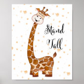 Poster Baby Giraffe Nursery Print Stand Tall Cute tendanc (Devant)