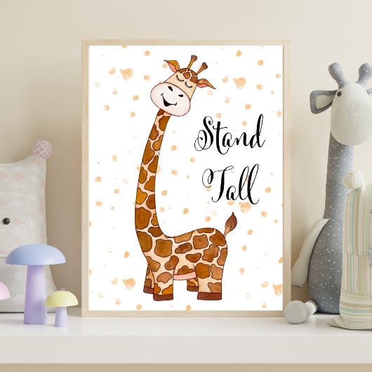 Poster Baby Giraffe Nursery Print Stand Tall Cute tendanc