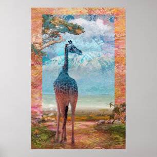 Poster Baby Giraffe PATRIMOINE AFRICAIN