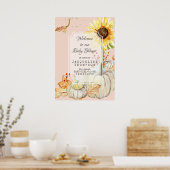 Poster Baby GIRL Douche Citrouille de bienvenue N Tournes (Cuisine)