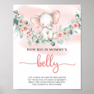 Poster Baby Girl Elephant eucalyptus mommys belly game 