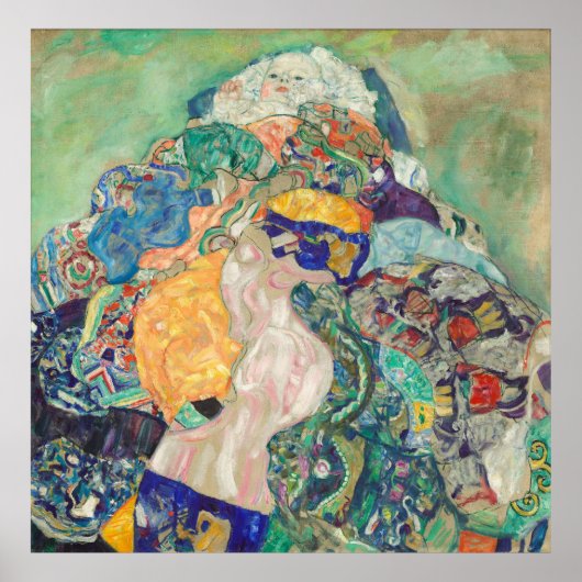 Poster Baby in a Cradle par Gustav Klimt (Devant)