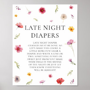 Poster Baby in Bloom Baby shower Late Night Diapers Jeu