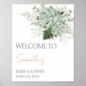 Poster Baby in Bloom Baby shower Succulent Bienvenue (Devant)