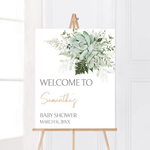 Poster Baby in Bloom Baby shower Succulent Bienvenue