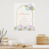 Poster Baby In Bloom Boho Arch Cactus Baby shower Bienven (Cuisine)
