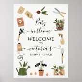 Poster Baby in Bloom Boho Garden Baby shower (Devant)