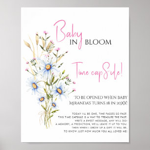 Poster Baby In Bloom Fleur sauvage Baby shower temps Caps