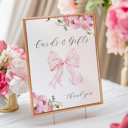 Poster Baby in Bloom Pink Bow Cards & Gifts