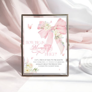 Poster Baby in Bloom Pink Bow How Big is Mommy's Belly
