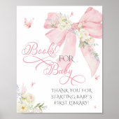 Poster Baby in Bloom Pink Bow Livres floraux pour bébé (Devant)