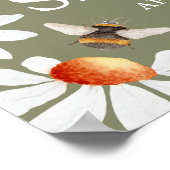 Poster Baby in Bloom Watercolor Daisies & Bumblebee (Coin)