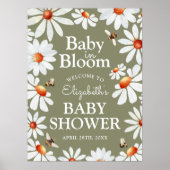 Poster Baby in Bloom Watercolor Daisies & Bumblebee (Devant)