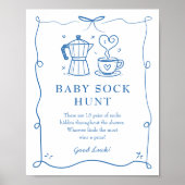 Poster Baby is Brewing Coffee Baby Sock Hunt Sign (Devant)