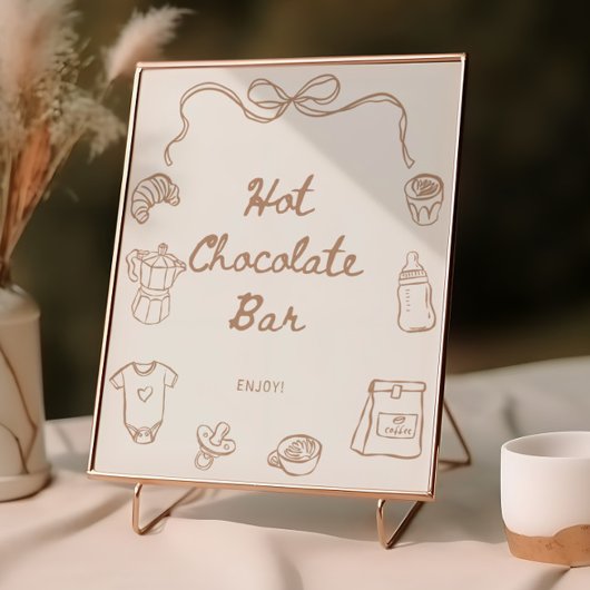 Poster Baby is Brewing Hand Drawn Hot Chocolate Bar