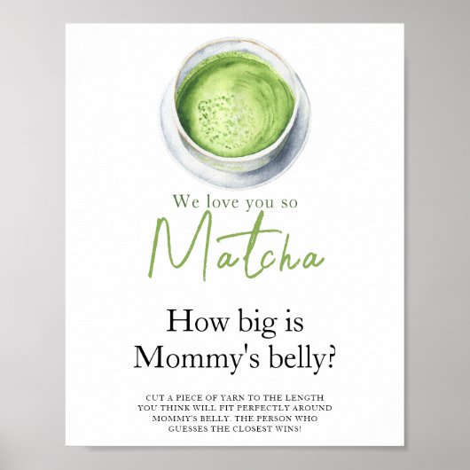Poster Baby is brewing Matcha How big is mommy's belly (Devant)