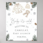 Poster Baby It's Cold Outside Baby shower Welcome (Devant)