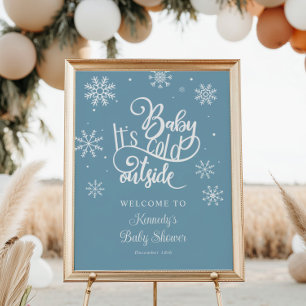 Poster Baby It's Cold Outside Baby shower Welcome