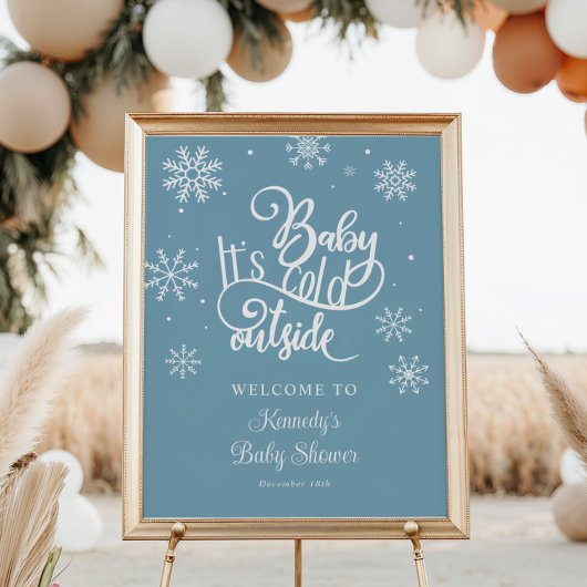 Poster Baby It's Cold Outside Baby shower Welcome