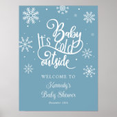 Poster Baby It's Cold Outside Baby shower Welcome (Devant)