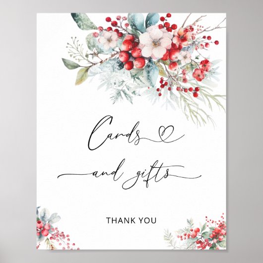 Poster Baby it's Cold Outside Greenery Cartes et cadeaux (Devant)