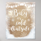 Poster Baby It's Cold Outside Sign Winter Decor Rustic (Devant)