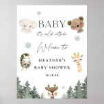 Poster Baby It's Cold Outside Winter Baby shower Bienvenu<br><div class="desc">Bébé Il fait froid dehors Baby shower d'hiver Affiche de bienvenue</div>