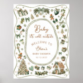 Poster Baby It's Cold Outside Winter Baby shower Bienvenu (Devant)