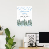 Poster Baby It's Cold Outside Winter Baby Shower Welcome  (Bureau à domicile)