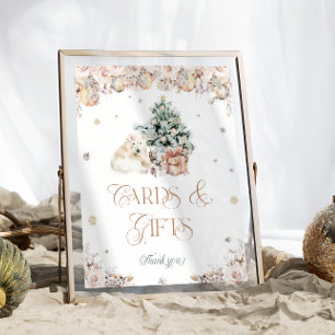 Poster Baby It's Cold Outside Winter Cartes d'ours et cad