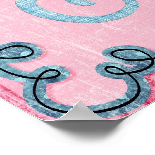 Poster Baby Kinder Roze Blauw (Hoek)