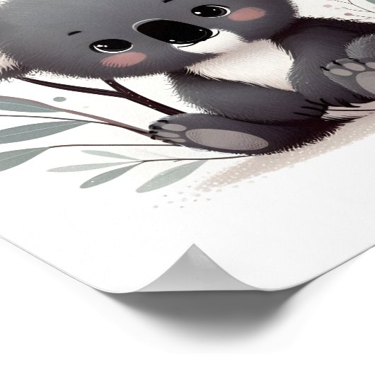 Poster Baby Koala Arrière - plan blanc (Coin)
