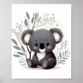 Poster Baby Koala Arrière - plan blanc (Devant)