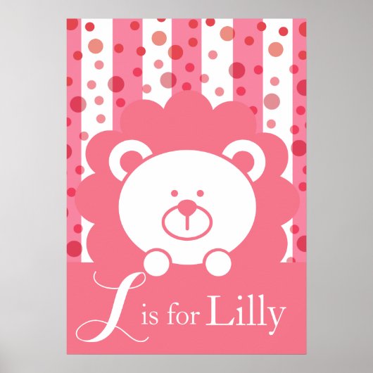 Poster Baby Lion Alphabet - L est pour Lilly (Devant)