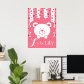 Poster Baby Lion Alphabet - L est pour Lilly (Bureau à domicile)