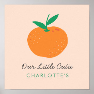 Poster Baby Little sweetie mignonne Orange Nourrier Poste