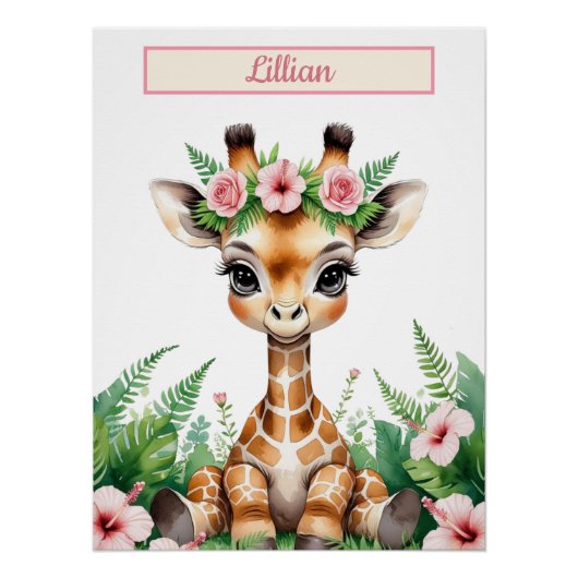 Poster Baby Monkey Nursery Art personnalisé (Devant)