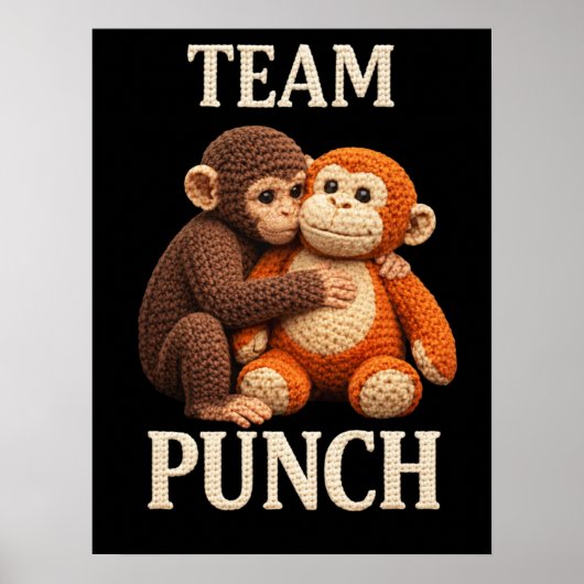 Poster Baby Monkey Punch Crochet Pattern Cute Amigurumi (Devant)