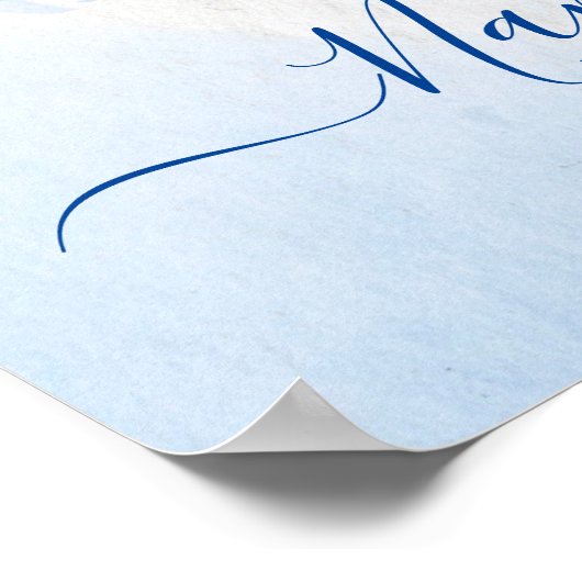 Poster Baby Naming Cradle Ceremony bleu signe d'accueil (Coin)