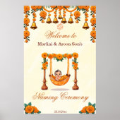 Poster Baby Naming Cradle Indian Ceremony signe de bienve (Devant)
