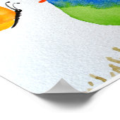 Poster Baby Nursery wallart_ Aquarelle Bleu Oiseau (Coin)